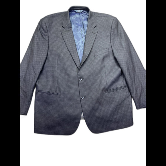 Pronto Uomo Platinum Blazer Men 50‎ Regular Grey Blue Fleck Wool Jacket - Picture 1 of 16
